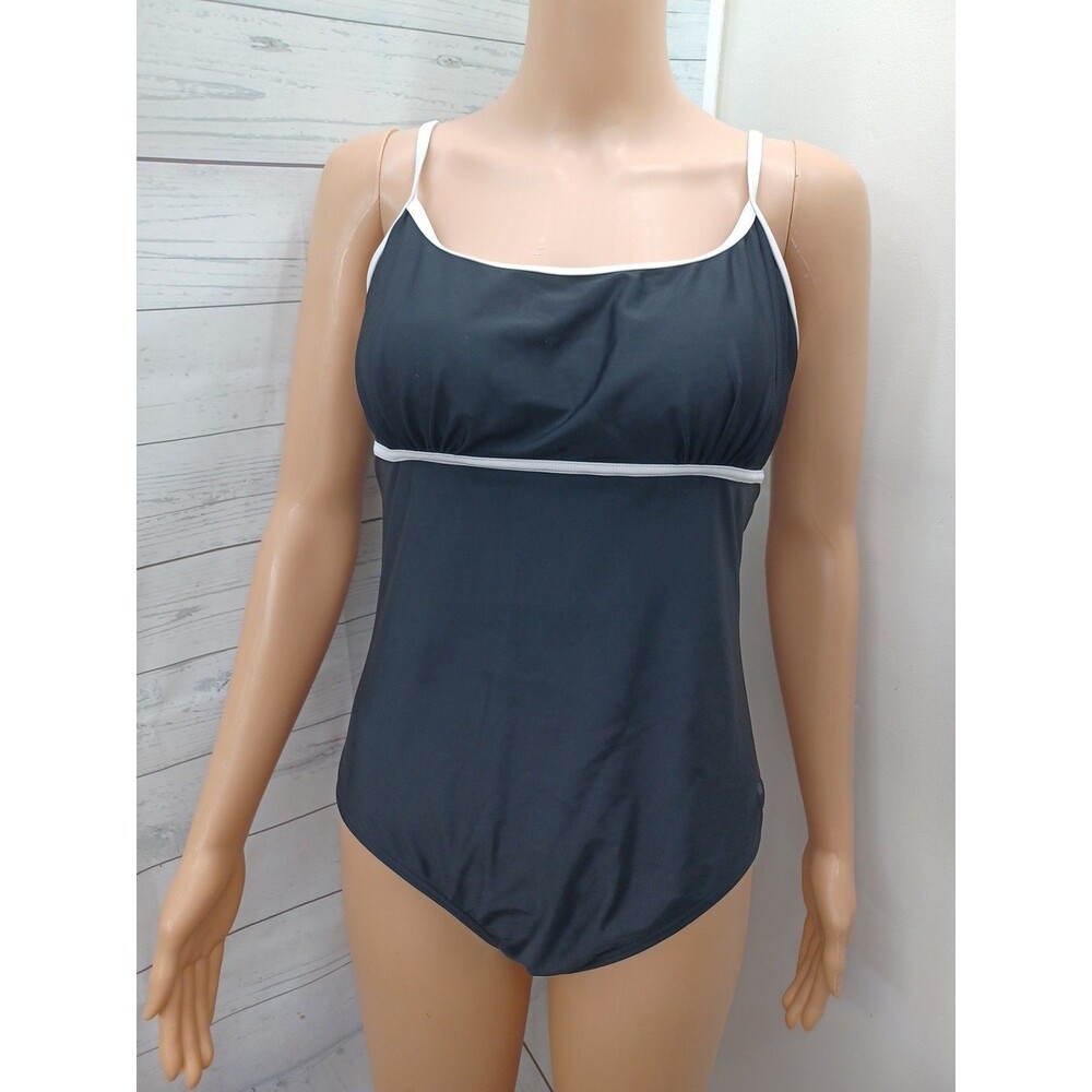 Disney Parks Black & White Womans L One Piece Swim Suit Mickey Mouse